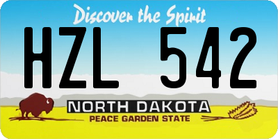 ND license plate HZL542