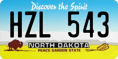 ND license plate HZL543