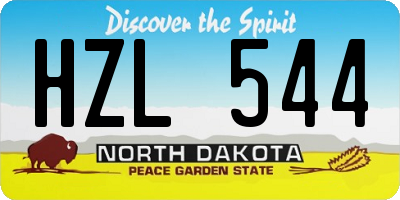 ND license plate HZL544