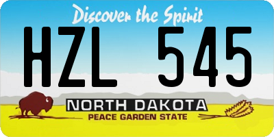 ND license plate HZL545