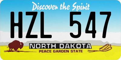 ND license plate HZL547
