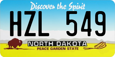 ND license plate HZL549