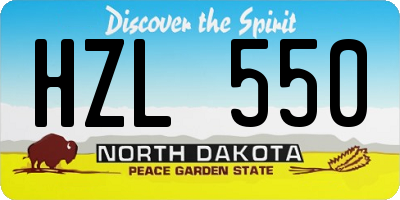 ND license plate HZL550