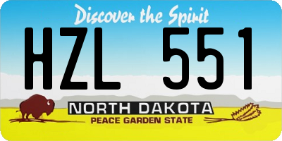 ND license plate HZL551