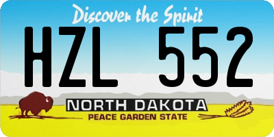 ND license plate HZL552