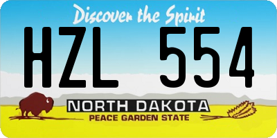 ND license plate HZL554