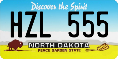 ND license plate HZL555