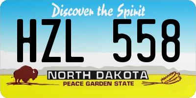 ND license plate HZL558