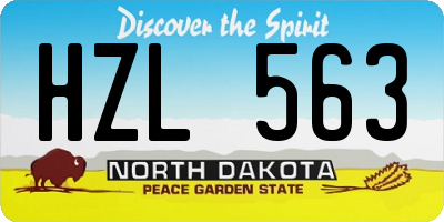 ND license plate HZL563