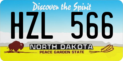 ND license plate HZL566