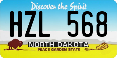 ND license plate HZL568