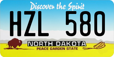 ND license plate HZL580