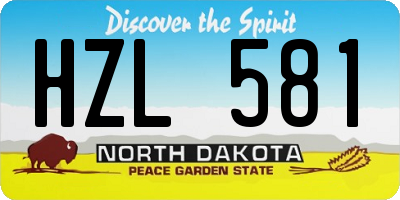 ND license plate HZL581