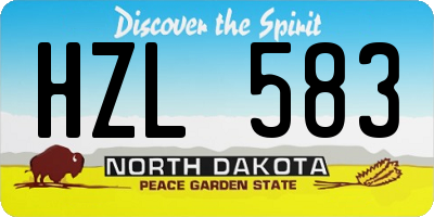 ND license plate HZL583