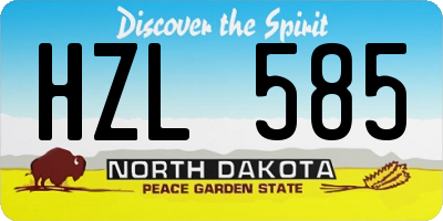 ND license plate HZL585