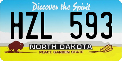 ND license plate HZL593