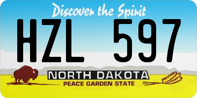 ND license plate HZL597
