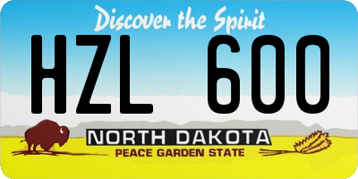 ND license plate HZL600