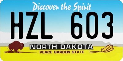 ND license plate HZL603