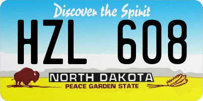 ND license plate HZL608