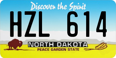 ND license plate HZL614