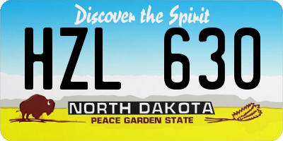 ND license plate HZL630
