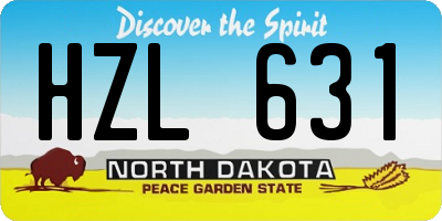 ND license plate HZL631