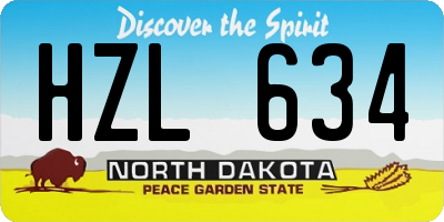 ND license plate HZL634