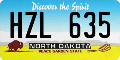 ND license plate HZL635