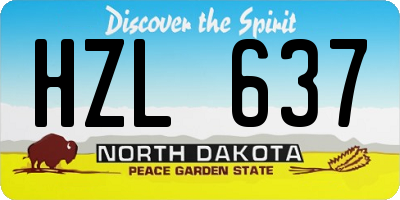 ND license plate HZL637