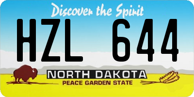 ND license plate HZL644
