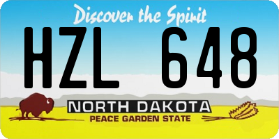 ND license plate HZL648