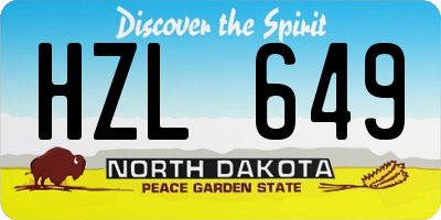 ND license plate HZL649