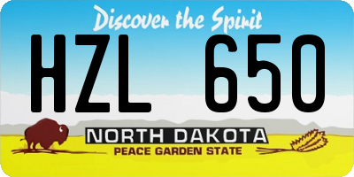 ND license plate HZL650