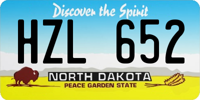 ND license plate HZL652