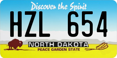 ND license plate HZL654