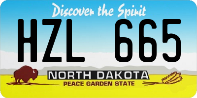 ND license plate HZL665