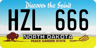 ND license plate HZL666