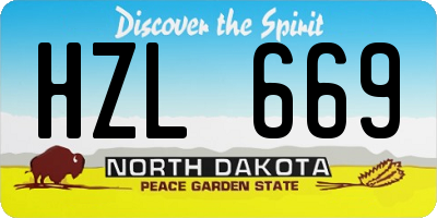 ND license plate HZL669