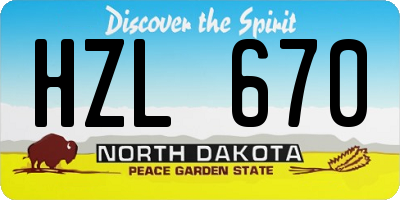 ND license plate HZL670