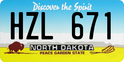 ND license plate HZL671