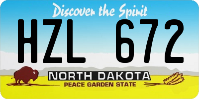 ND license plate HZL672