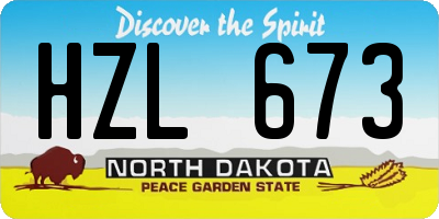 ND license plate HZL673