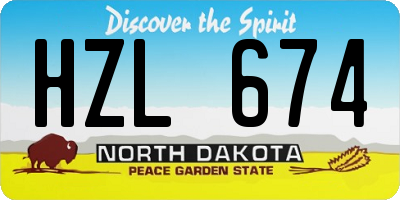 ND license plate HZL674