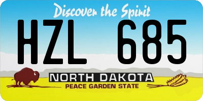 ND license plate HZL685
