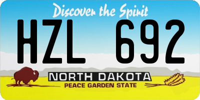 ND license plate HZL692