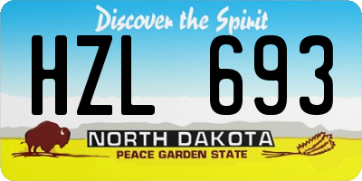 ND license plate HZL693