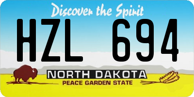 ND license plate HZL694