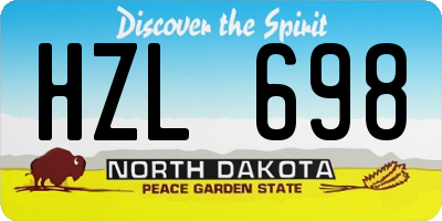 ND license plate HZL698