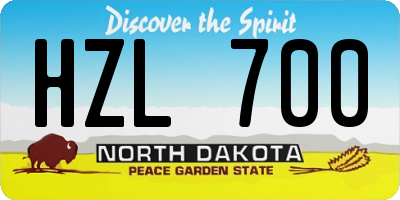 ND license plate HZL700